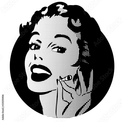 Smiling and smoking weed woman with joint