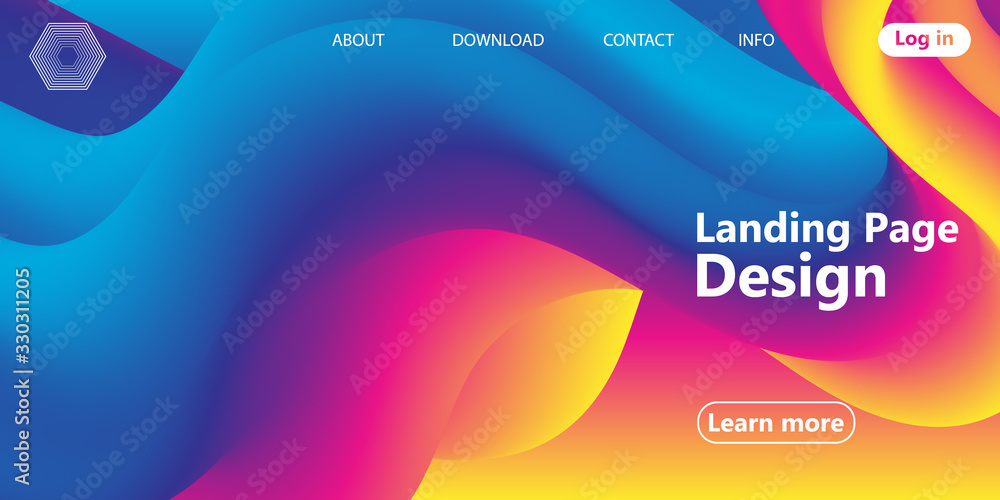 Fototapeta premium Landing page. Flow shape. Fluid background. Vector