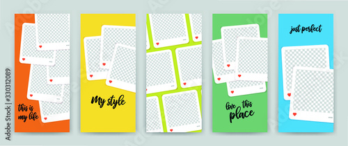 Editable stories template for social networks, presentation, flyer, poster, invitation, stories, streaming. Instagram story mockup.