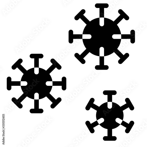 Virus or Bacteria vector illustration, solid style icon