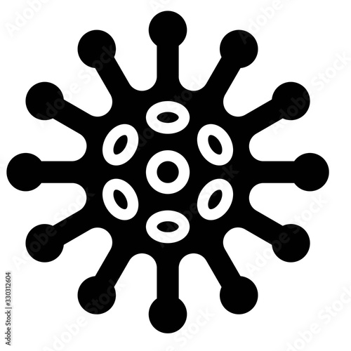 Virus or Bacteria vector illustration, solid style icon