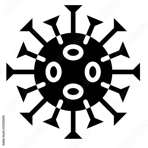Virus or Bacteria vector illustration, solid style icon