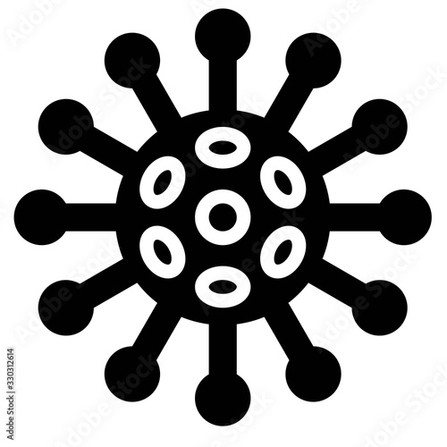 Virus or Bacteria vector illustration, solid style icon
