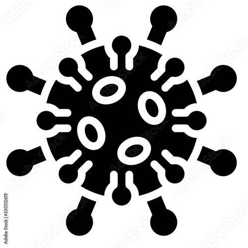 Virus or Bacteria vector illustration, solid style icon