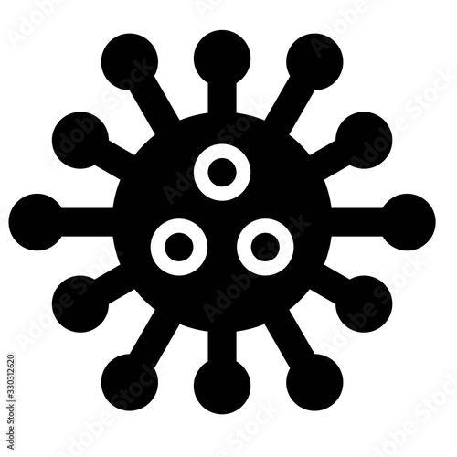 Virus or Bacteria vector illustration, solid style icon