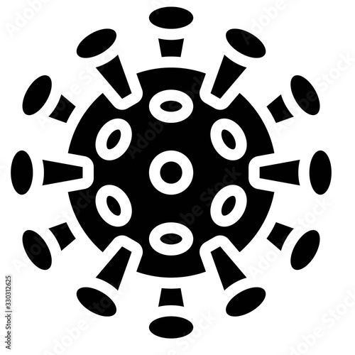 Virus or Bacteria vector illustration, solid style icon