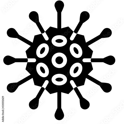 Virus or Bacteria vector illustration, solid style icon