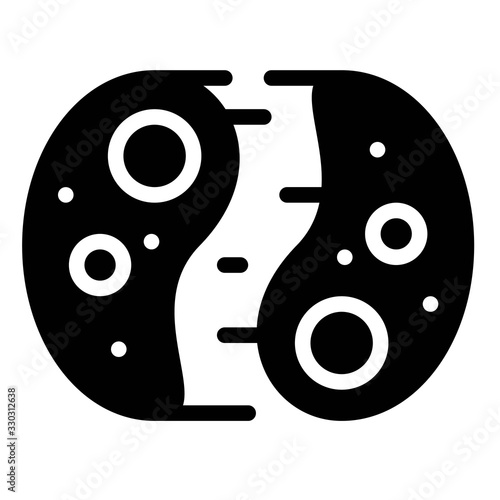 Cell division vector illustration, solid style icon