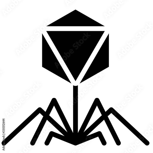 Bacteriophage virus vector illustration, solid style icon