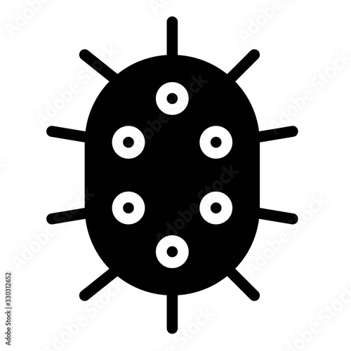 Virus or Bacteria vector illustration, solid style icon