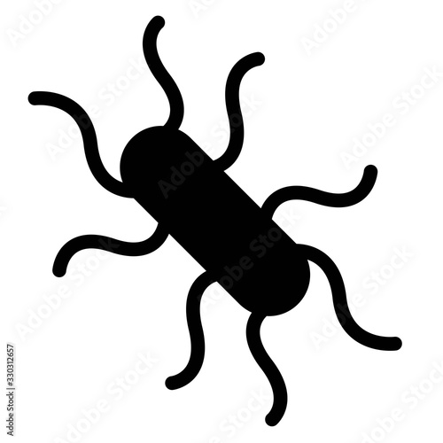 Escherichia coli vector illustration, solid style icon