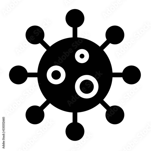 Virus or Bacteria vector illustration, solid style icon