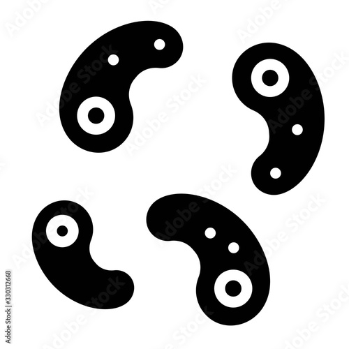 Amoeba or Bacteria vector illustration, solid style icon