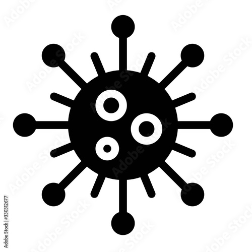 Virus or Bacteria vector illustration, solid style icon