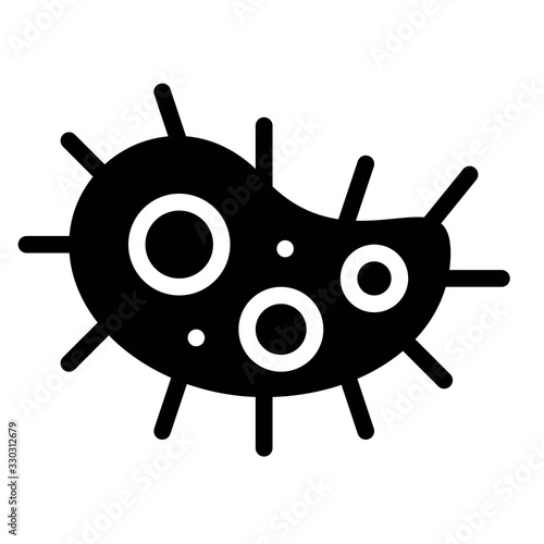 Virus or Bacteria vector illustration, solid style icon