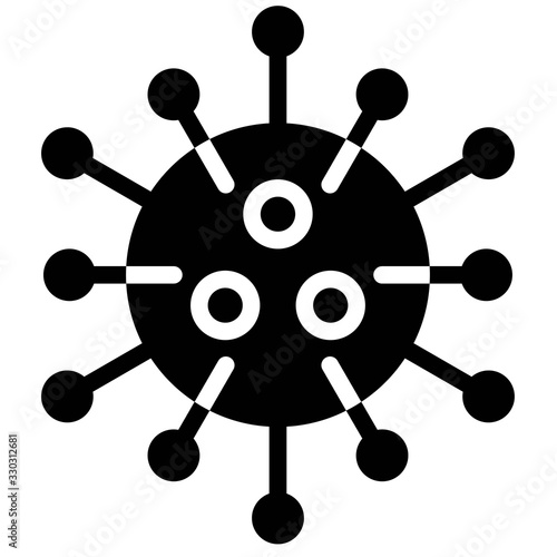 Virus or Bacteria vector illustration, solid style icon
