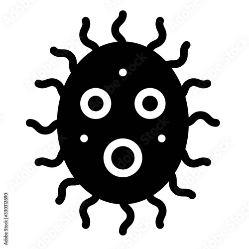 Virus or Bacteria vector illustration, solid style icon