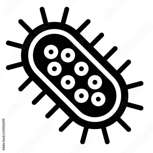 Virus or Bacteria vector illustration, solid style icon