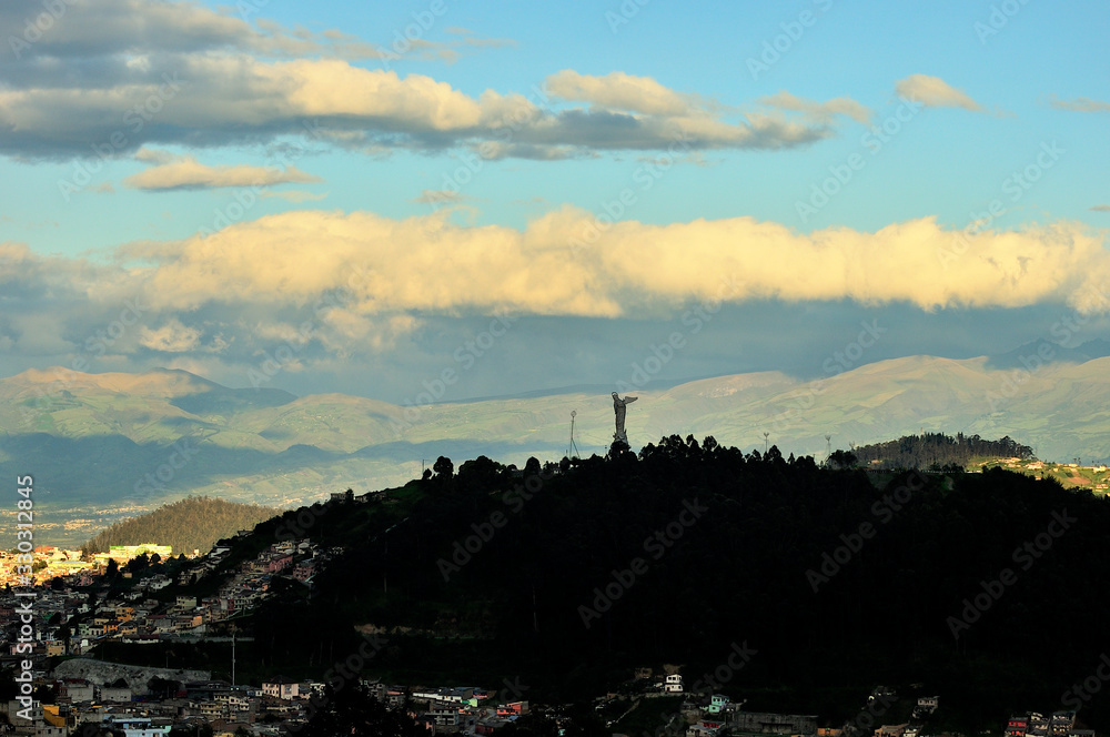 Virgin of Panecillo that dominates the skyline of Quito. Virgin of Panecillo that dominates the skyline of Quito.