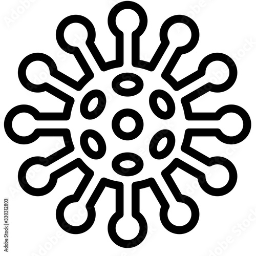 Virus or Bacteria vector illustration, line style icon