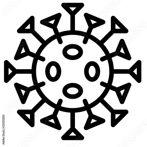 Virus or Bacteria vector illustration, line style icon