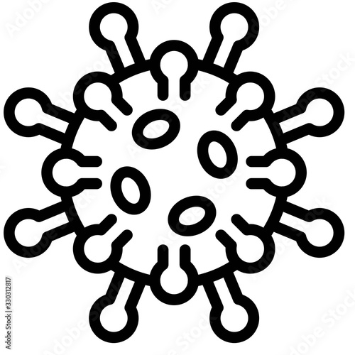Virus or Bacteria vector illustration, line style icon
