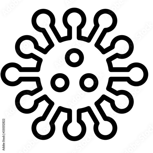 Virus or Bacteria vector illustration, line style icon