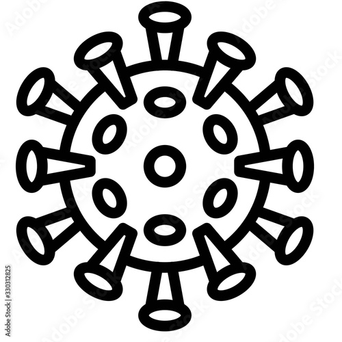Virus or Bacteria vector illustration, line style icon
