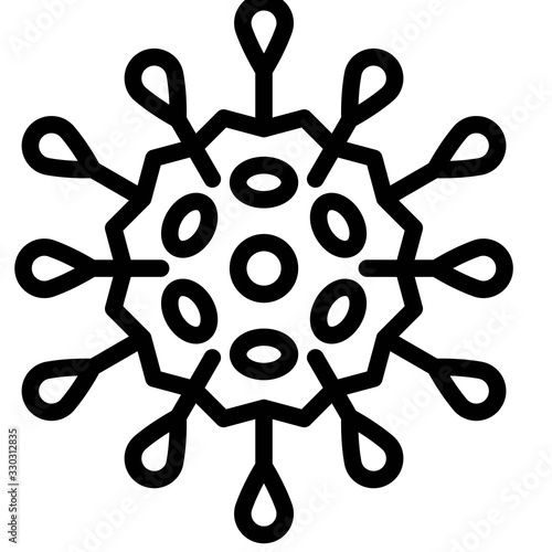 Virus or Bacteria vector illustration, line style icon