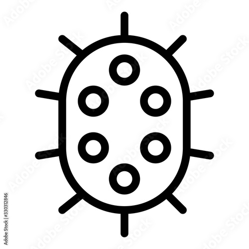 Virus or Bacteria vector illustration, line style icon