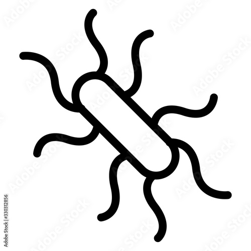 Escherichia coli vector illustration, line style icon