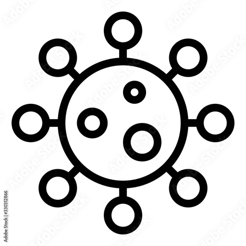 Virus or Bacteria vector illustration, line style icon