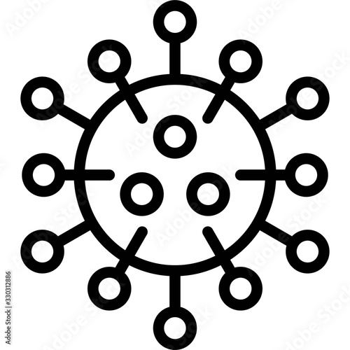 Virus or Bacteria vector illustration, line style icon
