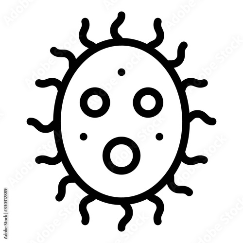 Virus or Bacteria vector illustration, line style icon