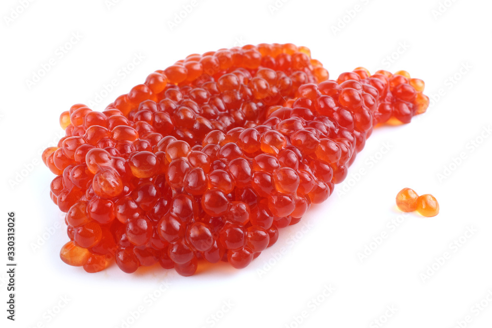 Red caviar isolated on white Red caviar isolated on white