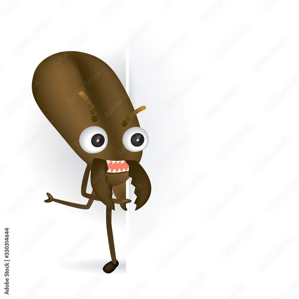 Vector illustration of termite cartoon with blank sign. Stock Vector ...