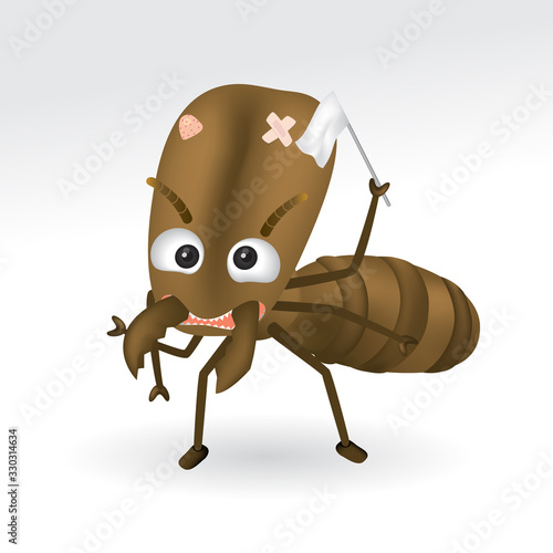 Vector illustration of the loser termite. termite character. termite repellent vector