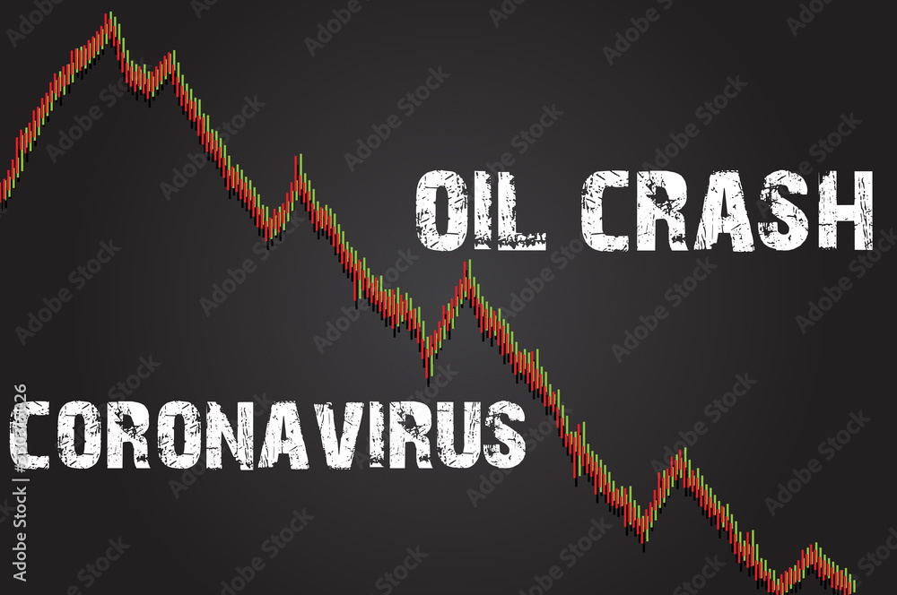 coronavirus against oil crash price concept