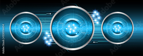 Blue eye cyber circuit future technology concept background