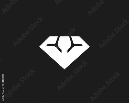 Foto Abstract diamond gym logo icon design modern minimal style illustration