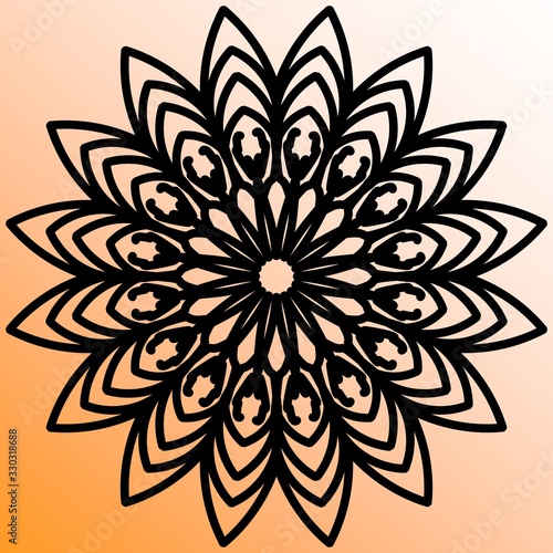 Abstract mandala on white background. Greeting Card  Invitation  Tattoo. Anti-Stress Therapy Pattern