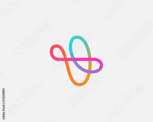 Abstract linear motion logo icon design modern minimal style illustration. Aircraft vector emblem sign symbol mark logotype