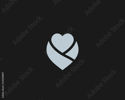 Abstract heart flower logo icon design modern minimal style illustration. Gift care baby vector emblem sign symbol mark logotype