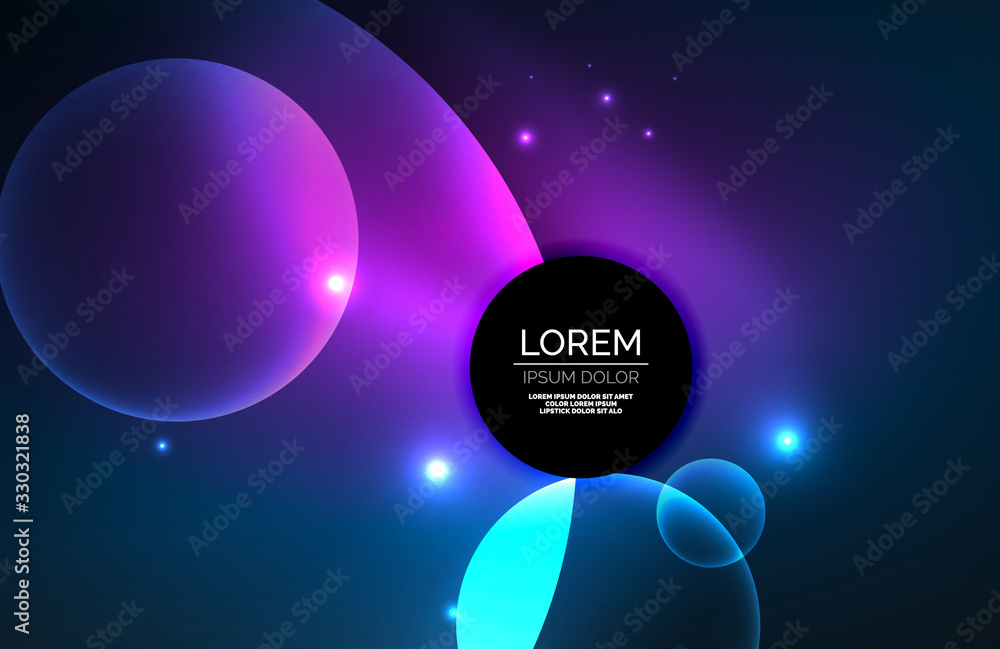 Neon shiny transparent glowing circles with light effects. Techno futuristic vector abstract background For Wallpaper, Banner, Background, Card, Book Illustration, landing page Neon shiny transparent glowing circles with light effects. Techno futuristic vector abstract background For Wallpaper, Banner, Background, Card, Book Illustration, landing page