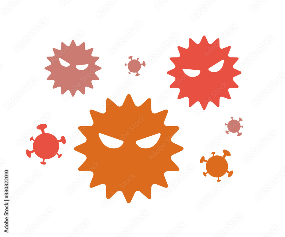 ウイルスのイラスト アイコン 感染症 花粉 病気 風邪 ばい菌 コロナ Stock Illustration Adobe Stock