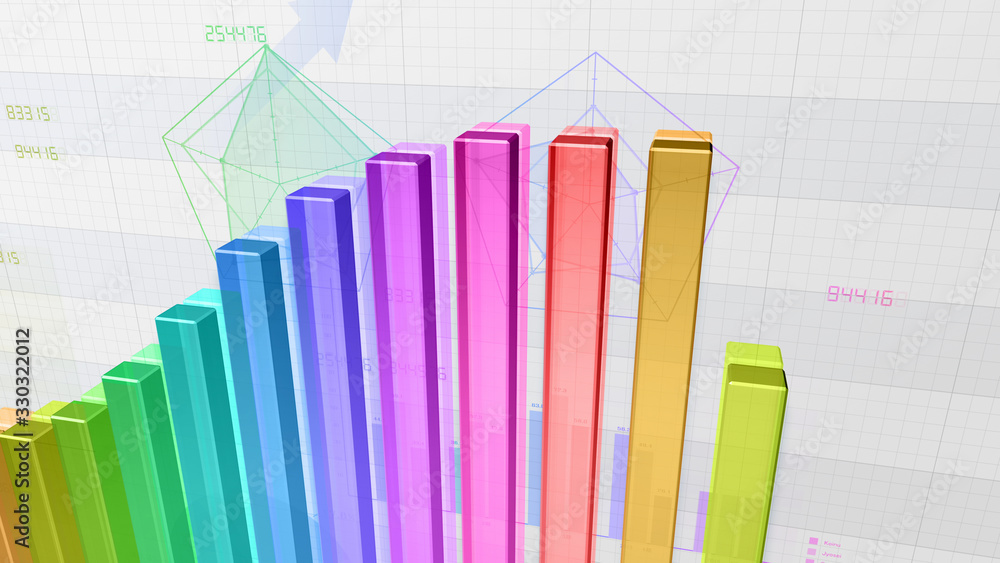 Business Economy Data Graph Chart Bar Growth Success 3D illustration background Business Economy Data Graph Chart Bar Growth Success 3D illustration background