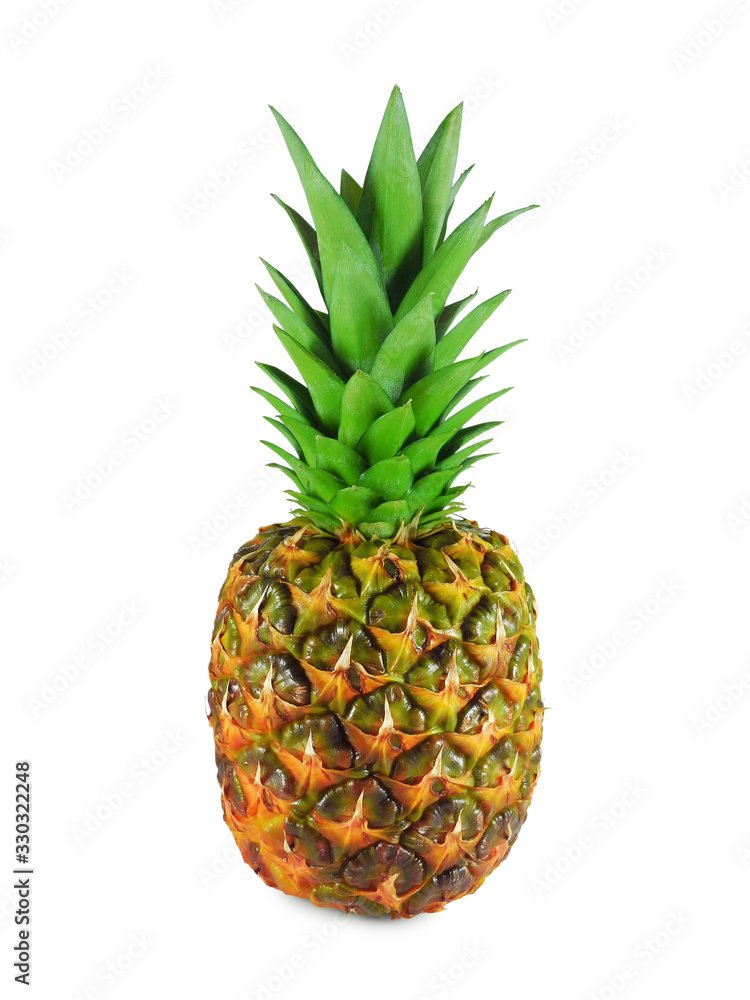 Ripe fresh pineapple closeup isolated on white background Ripe fresh pineapple closeup isolated on white background