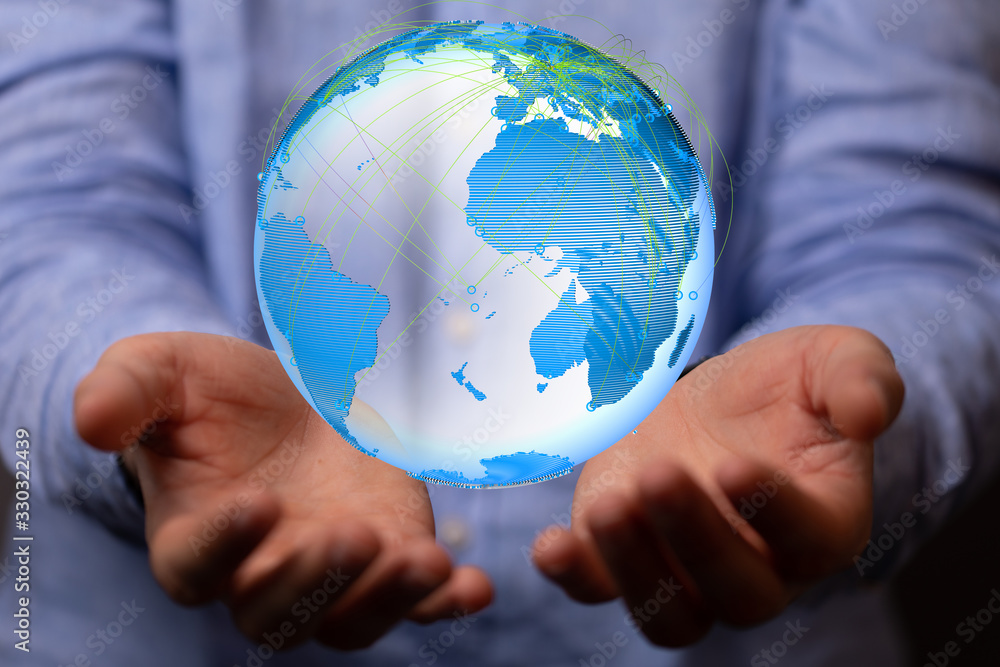 Human Hand Holding The World In Hands. Human Hand Holding The World In Hands.