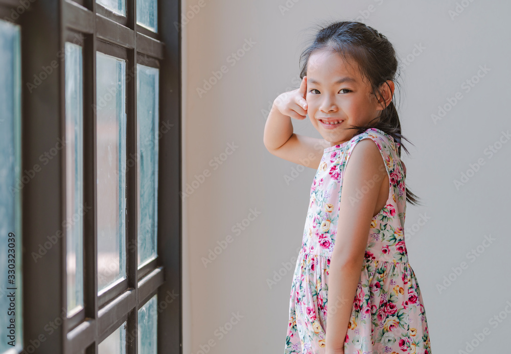 Cute act pose portrait of Asian little girl Cute act pose portrait of Asian little girl