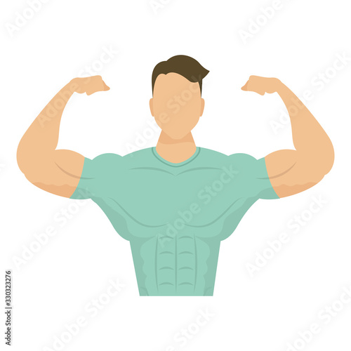 young strong man athlete character